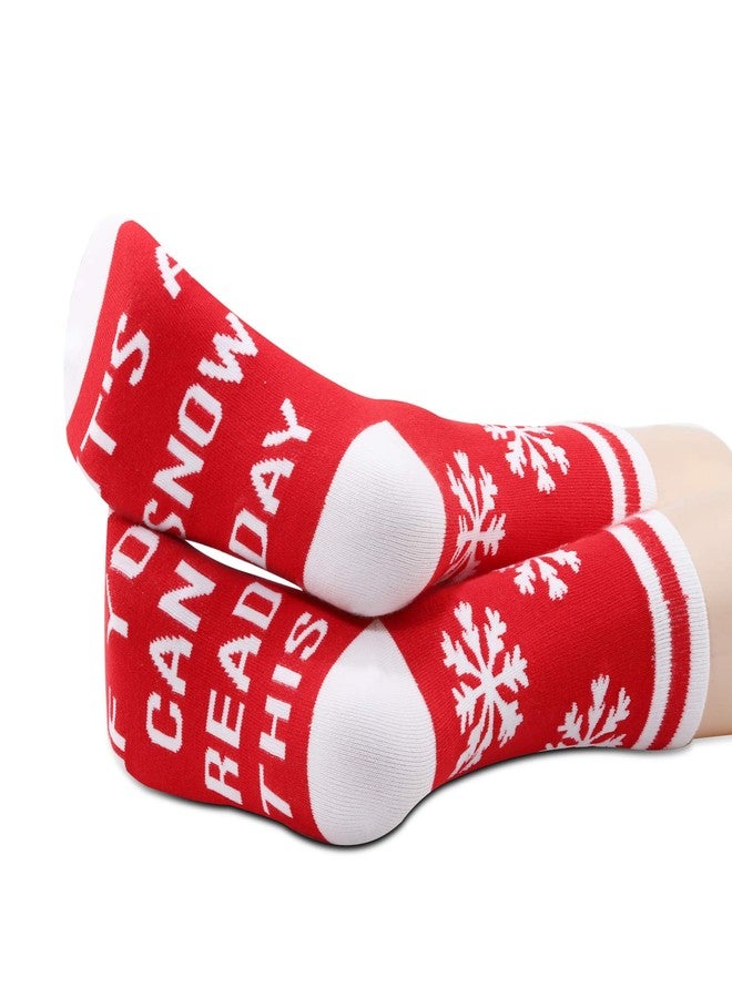 JXGZSO 2 Pairs Teacher Snow Day Gift Snow Lover Socks Can Read This It's A Snow Day Socks Christmas Gift (A Snow Day) - Image 4