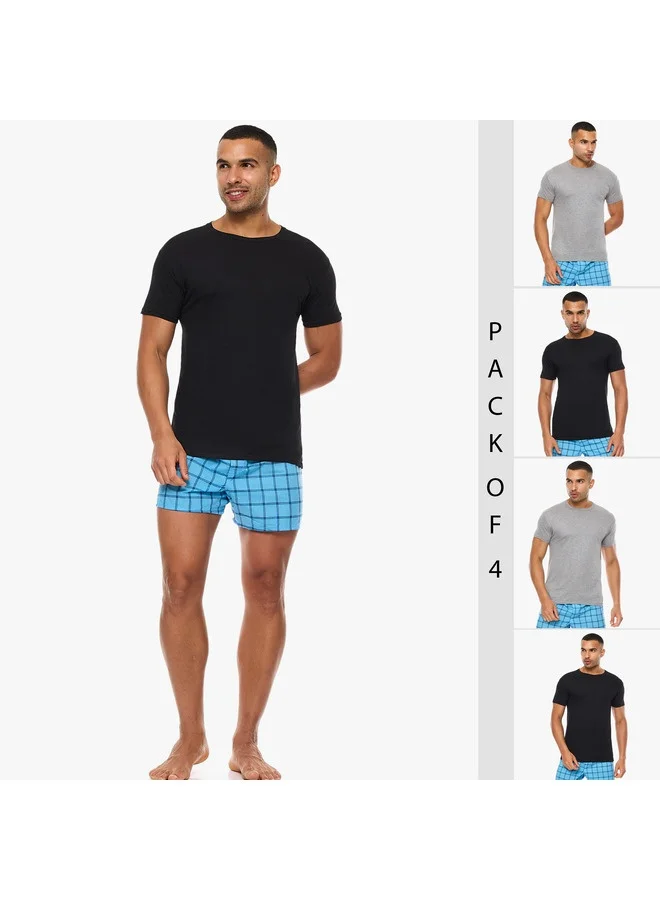Hanes UFT1B4 Hanes Ultimate Mens Comfort Fit Crewneck Undershirt 4 Pack