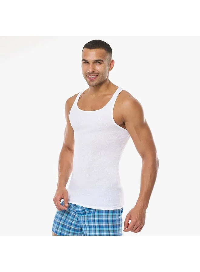 Hanes  UFT1B4 Hanes Ultimate Mens Comfort Fit Crewneck Undershirt 4 Pack for Men | Best Price UAE