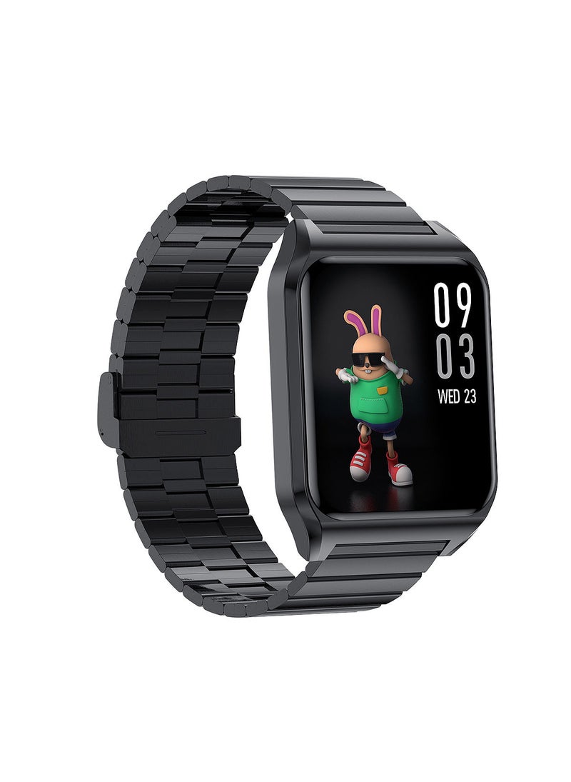 AROAQ H60 Smart Watch Bluetooth Calling Body Temperature Heart Rate Smartwatch IP67 Waterproof Sports Fitness Tracker Watches For Men And Women With Black Steel Strap - Image 3