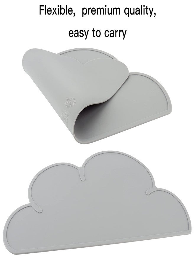DesignSter Pet Food Mats–Dog Cat Feeding Mat Top Grade Cloud Silicone Pad Anti-Slip Waterproof Anti-Slip Bowl Placemat (Gray) - Image 4
