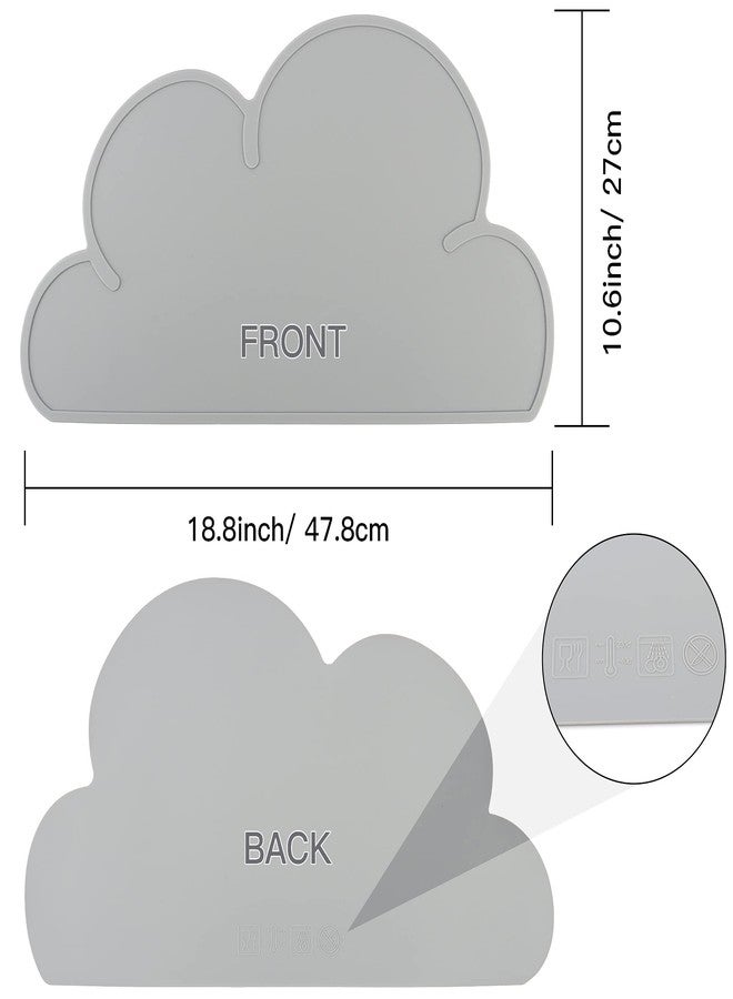 DesignSter Pet Food Mats–Dog Cat Feeding Mat Top Grade Cloud Silicone Pad Anti-Slip Waterproof Anti-Slip Bowl Placemat (Gray) - Image 2