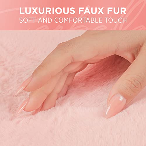 Carbella Sheepskin Car Seat Covers for Women, 2-Pack Faux Fur Car Seat Covers Front Seats Only, Cute Automotive Seat Covers For Cars for Women, Car Accessories for Women (Soft Pink) - Image 4
