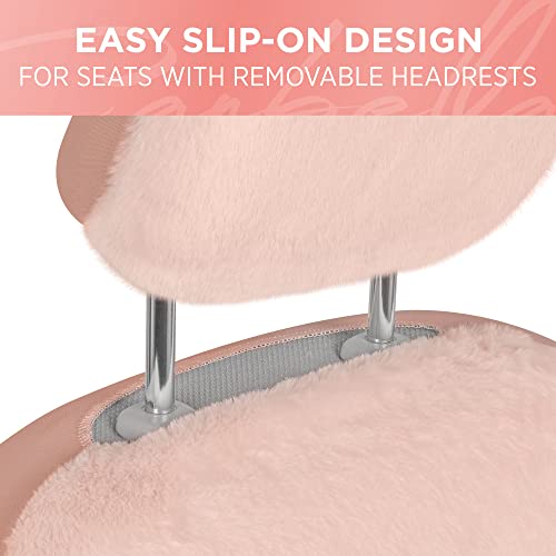Carbella Sheepskin Car Seat Covers for Women, 2-Pack Faux Fur Car Seat Covers Front Seats Only, Cute Automotive Seat Covers For Cars for Women, Car Accessories for Women (Soft Pink) - Image 5