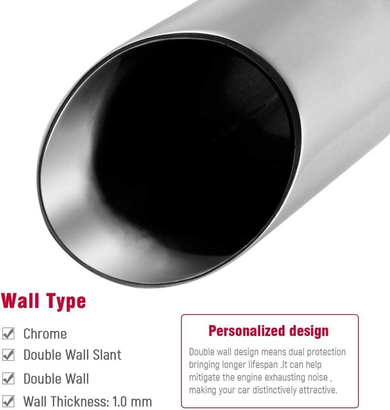 Upower 2.25" to 3" Stainless Steel Exhaust Tip - Image 5