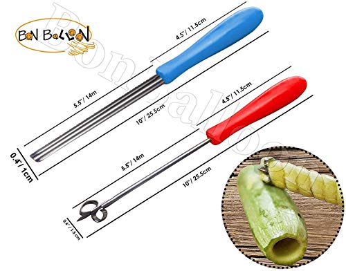 bonballoon 2 pcs Zucchini Squash Cucumber Corer Vegetable Corers Drill Stainless Steel Core Remover Coring Tool Kitchen Stuffed Vegetables Veggies Seed Remover Tools Remove Seeds Eggplant 10" Long Gadgets - Image 2
