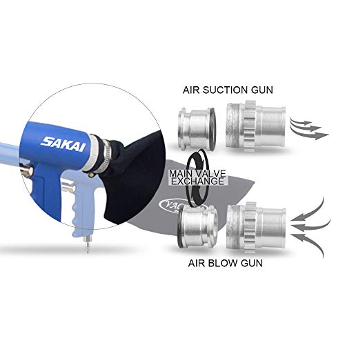 SAKAI Air Powered 2 in 1 Function Air Vacuum Kit - Blow Gun & Suction Vacuum Pneumatic Cleaner with 3 Type Tubes and Rotatable Brush - Image 3