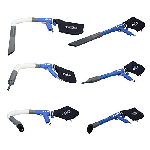 SAKAI Air Powered 2 in 1 Function Air Vacuum Kit - Blow Gun & Suction Vacuum Pneumatic Cleaner with 3 Type Tubes and Rotatable Brush - Image 4