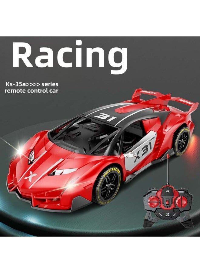 1:18 Simulation Remote Control Racing Electric Boy Toy Double Light Charging 2.4G Remote Control Four-wheel Drive Sports Car Generation-Color:35a 2.4g 【red】 Lambo Remote Control Car-mail Order Box-Scale:Standard Version 【lithium Battery*1 + Charging Cable】 - Image 1