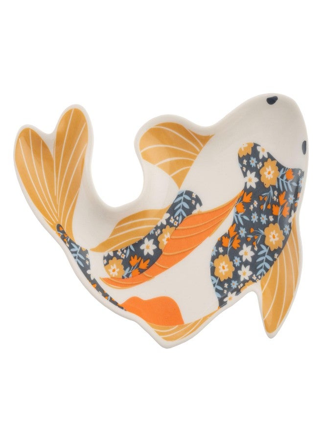 Karma, Calico Trinket Tray, Ceramic Jewelry Dish, Shaped Trinket Tray, Decorative Ceramic Trinket Dish for Rings, Koi Fish - Image 1