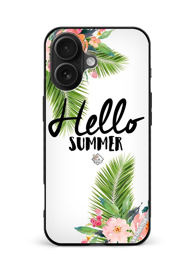 Protective Case Cover For Apple iPhone 16 Hello Summer Design Multicolour