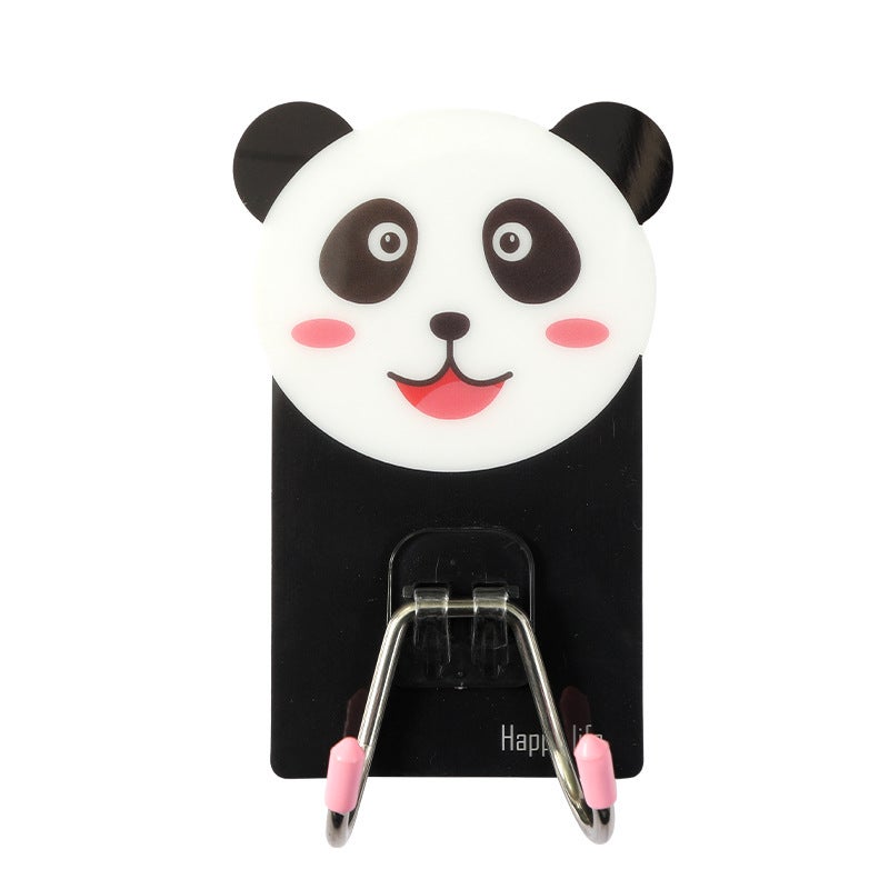 Adhesive Double Hooks for Kitchen  Bathroom Storage black and white panda
