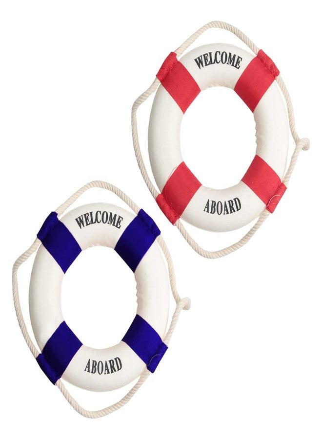 Wixine 2Pcs Fashion Mediterranean Family Adorment Life Buoy Crafts Living Room Decoration Nautical Home Decor - Image 1