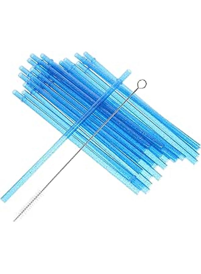 Reusable Candy Color Straws 25pcs with Thickened Design and Cleaning Brush for Juice - Image 1