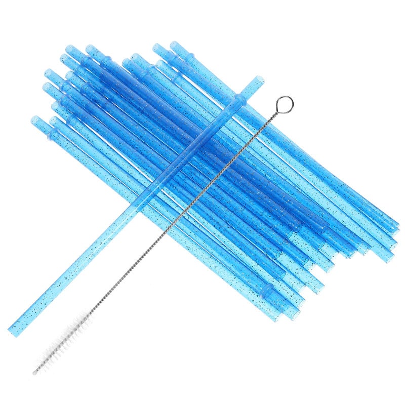 Reusable Candy Color Straws 25pcs with Thickened Design and Cleaning Brush for Juice - Image 2