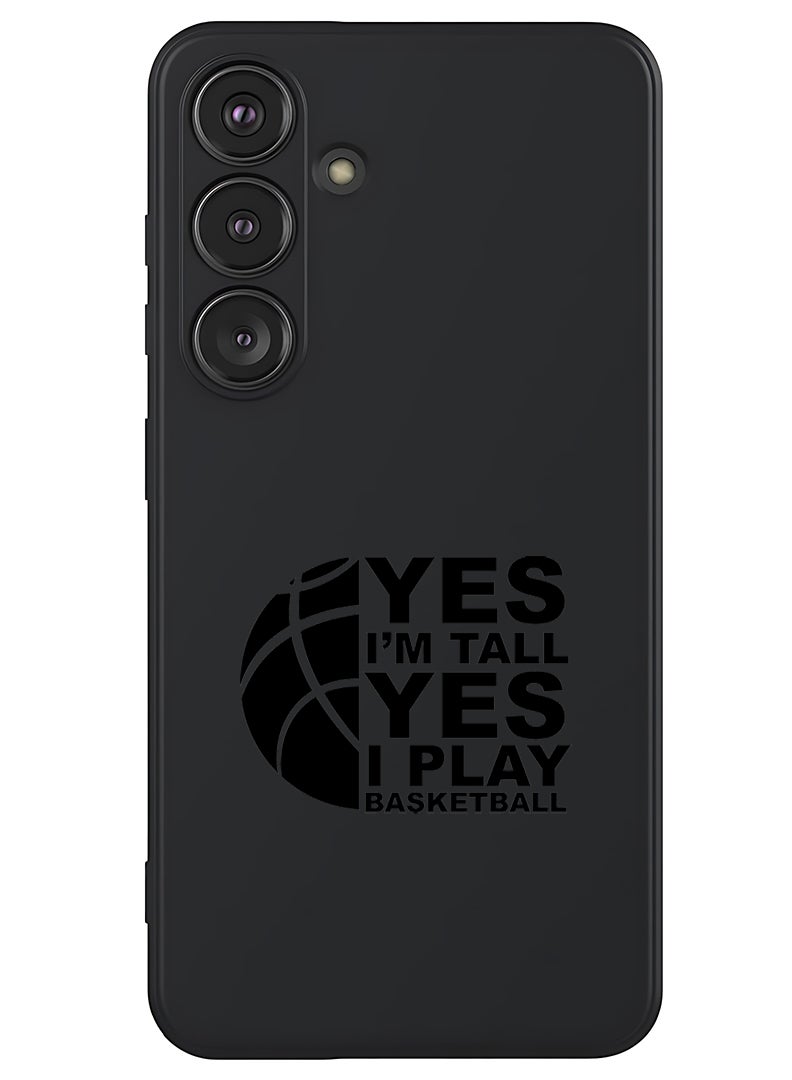 Theodor Protective Slim Fit Case Liquid Silicone Cover with Full Body Protection Anti-Scratch Shockproof Case For Samsung Galaxy S25 Plus (Black) - Basketball black  - Image 1