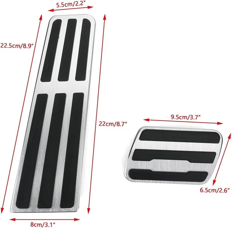 QASULER غطاء دواسة الوقود والفرامل من QASULER المصنوع من الألمنيوم بدون حفر لسيارات بورش - Image 2