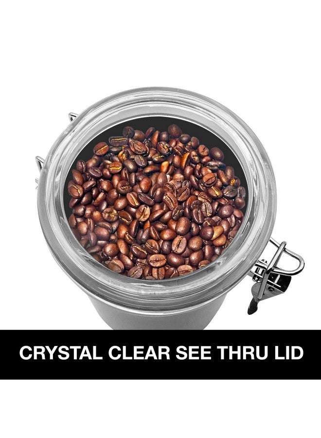 OGGI Stainless Steel Kitchen Canister 52 fl oz - Airtight Clamp Lid, Clear See-Thru Top - Ideal for Kitchen Storage, Food Storage, Pantry Storage. Large Size 5" x 6". - Image 4