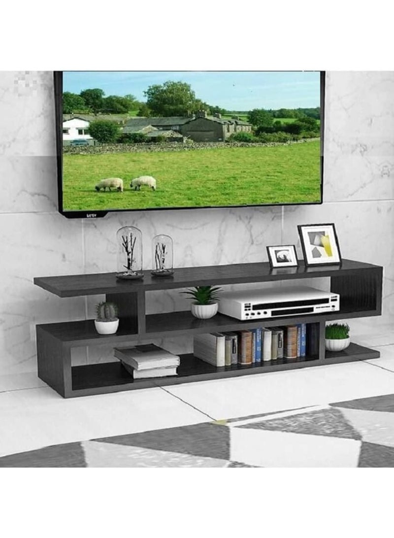 DubaiGallery S-Shape TV Unit Set-Top Box Stand Entertainment Unit Living Room Engineered Wood TV Entertainment Unit Suitable  - Image 2