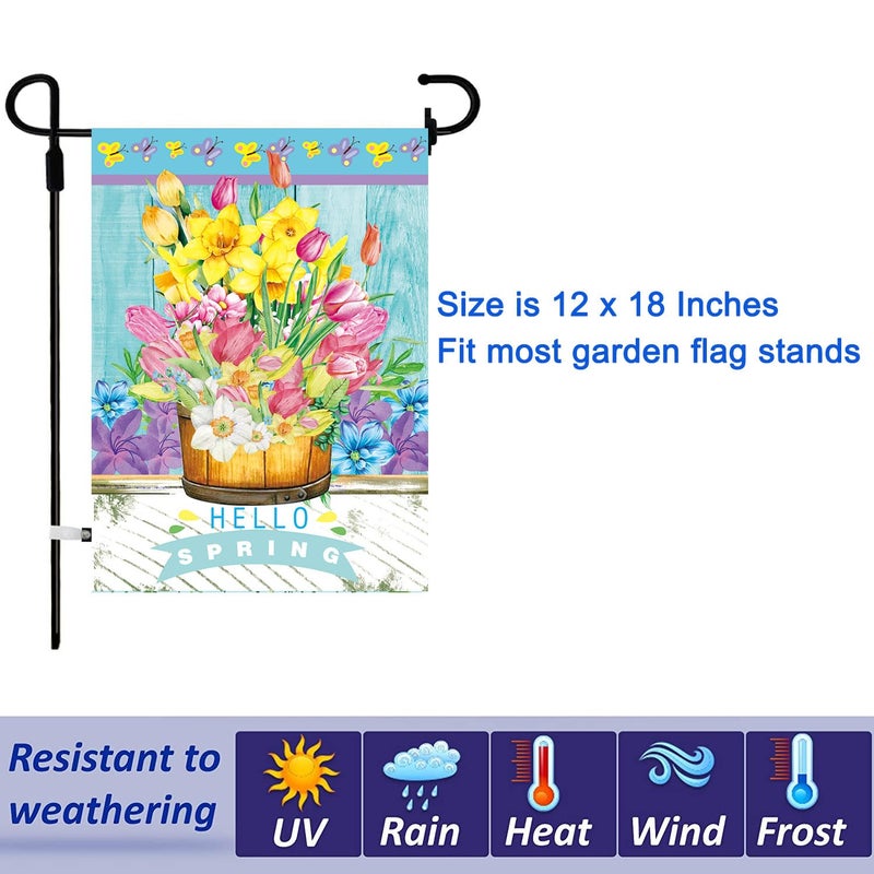 CDLong Seasonal Garden Flags Set of 12-Double Sided 12 x 18 Inch Outside Yard Flags, Small Flags for Outside, Holiday Garden Flags for All Seasons, Spring Easter Summer 4th of July Outdoor Flags - Image 3