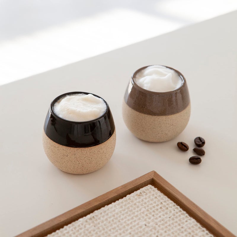 Amarcado Ceramic Espresso Cups Set of 4, 4.5oz capacity - Small Modern Coffee Cups - Dishwasher Safe Cortado Macchiato Coffee Mugs for Nespresso Machine - Demitasse Cups - Espresso Accessories - Expresso Cup - Image 4