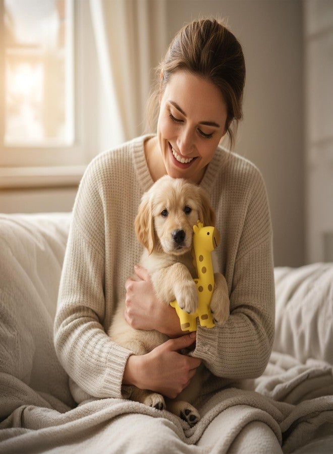 Multipet Giraffe Dog Toy | Latex Giraffe Dog Toy | Giraffes Squeaky Pet Toys | Squeaky Interactive Toys for Dogs (Yellow/Brown) - Image 4