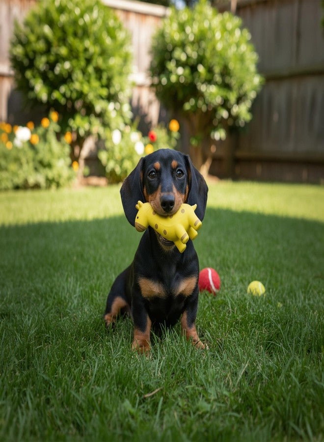 Multipet Giraffe Dog Toy | Latex Giraffe Dog Toy | Giraffes Squeaky Pet Toys | Squeaky Interactive Toys for Dogs (Yellow/Brown) - Image 3
