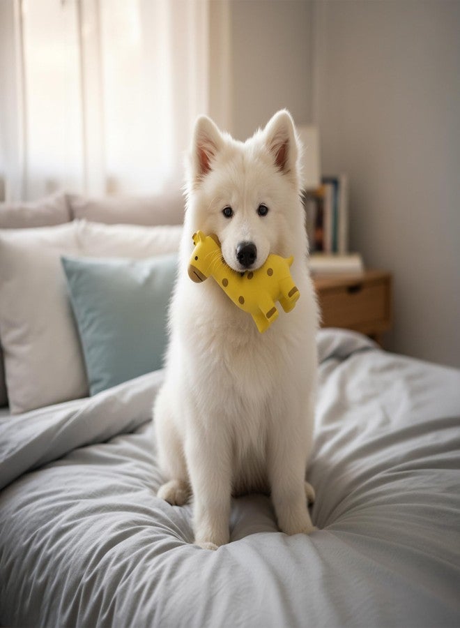 Multipet Giraffe Dog Toy | Latex Giraffe Dog Toy | Giraffes Squeaky Pet Toys | Squeaky Interactive Toys for Dogs (Yellow/Brown) - Image 5