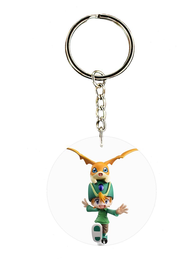 Anime Digimon Double Side Printed Keychain