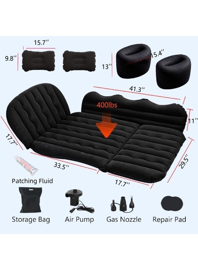 Toriseek Car Inflatable Mattress, Car Air Mattress Back Seat, Thickened Camping Mattress with Inflatable Pump and Pillows, Car Travel Bed, Fits Most Car Models, Ideal for Kids and Adults - Image 2
