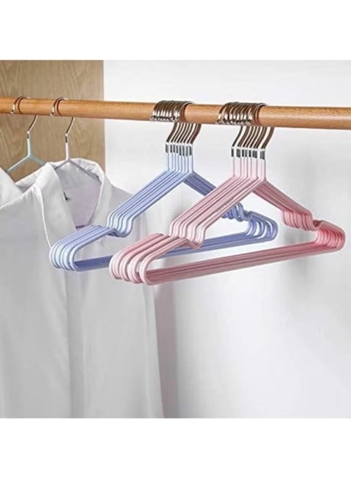 20 قطعة من شماعات ملابس من الستيل - شماعات ملابس معدن مانعة للانزلاق، متينة وشديدة التحمل، شماعات بالطو وملابس بدون اكتاف، شماعة سيليكون مطلية بالستانلس ستيل مكونة من 20 قطع، شماعات معدنية للغسيل وللكبار، شماعة ملابس للدولاب موفرة للمساحة بألوان متنوعة - Image 2