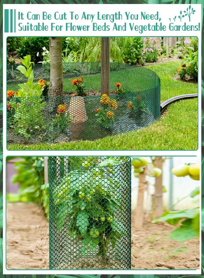 UJG 32.8ftx16In Plant Protectors from Animals,Plant Cages for Outdoor Plants,Wire Plant Protector Cage,Wire Plant Protector,Chicken Wire Cloche with Ground Stakes & Nylon Ties Protect Plants from Animals - Image 4