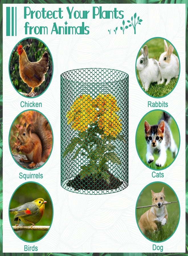 UJG 32.8ftx16In Plant Protectors from Animals,Plant Cages for Outdoor Plants,Wire Plant Protector Cage,Wire Plant Protector,Chicken Wire Cloche with Ground Stakes & Nylon Ties Protect Plants from Animals - Image 3