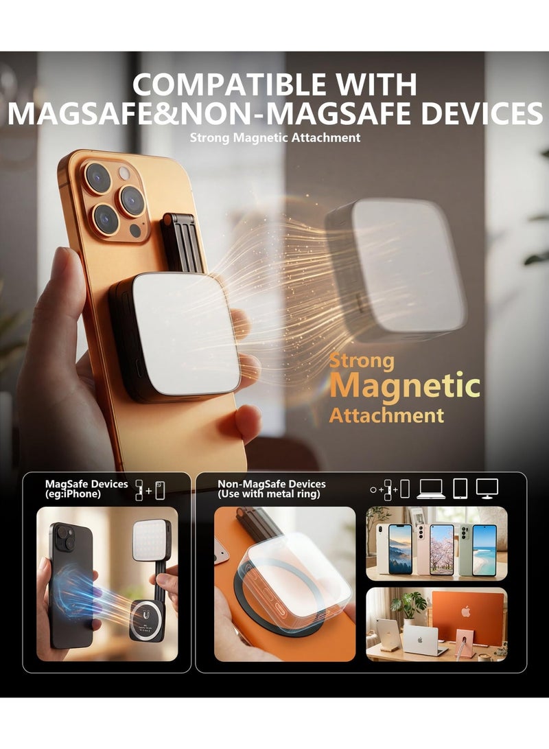 XICEN Magnetic Selfie Light with Makeup Mirror, Rechargeable & Foldable Selfie Light for iPhone & Android, Include Magnetic Ring, Led Phone Light Adjustable Brightness, Color Temperature, Angle, Ideal for TikTok, Vlogging, Makeup, Photography, Video Calls - Image 5