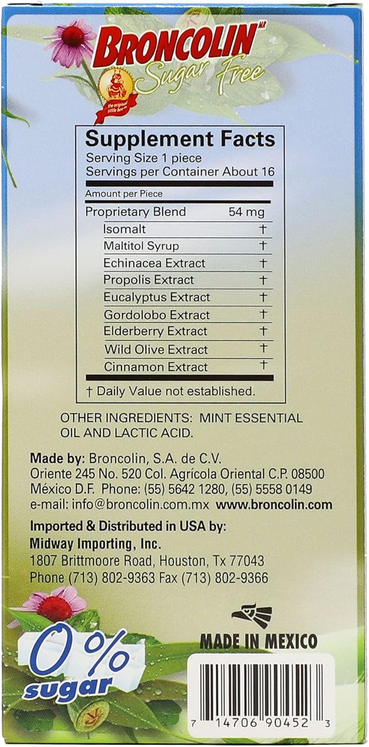 Broncolin Sugar Free Drops with Echinacea Plant Extracts Eucalyptus 2Pack 16 Drops per Box 2 Boxes - Image 3