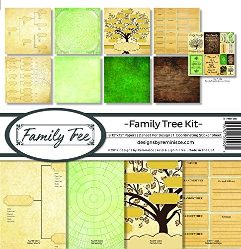 Reminisce FAMT200 Family Tree Scrapbook Collection Kit 12x12Inch - Image 1