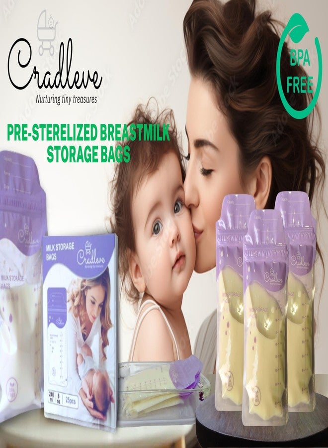 CRADLEVE Baby Breast Milk Storage Bags (Pack of 25), 100% BPA-free, Food Grade material, Disposable Milk Freezer Bags for Breast Feeding mothers, Tripple layered- Durable and Leak Proof - Image 2