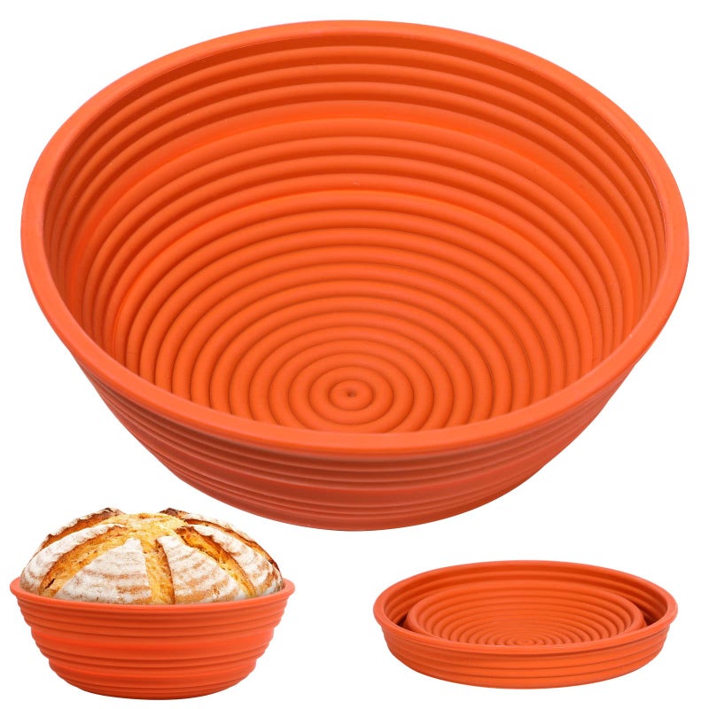 Webake Webake Silicone Bread Proofing BasketCollapsible Sourdough Bread Baking Supplies Dough Proofing Bowl Containers Oven Safe Baking Gifts for Bakers 9 INCHES