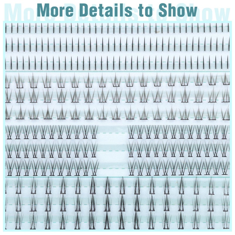 Boahankuke Bottom Lashes Natural 0.07mm Thickness Bottom Lash Clusters Wispy Bottom Eyelashes 306PCS 4 Styles Bottom Lash Extensions by Boahankuke, Black - Image 5