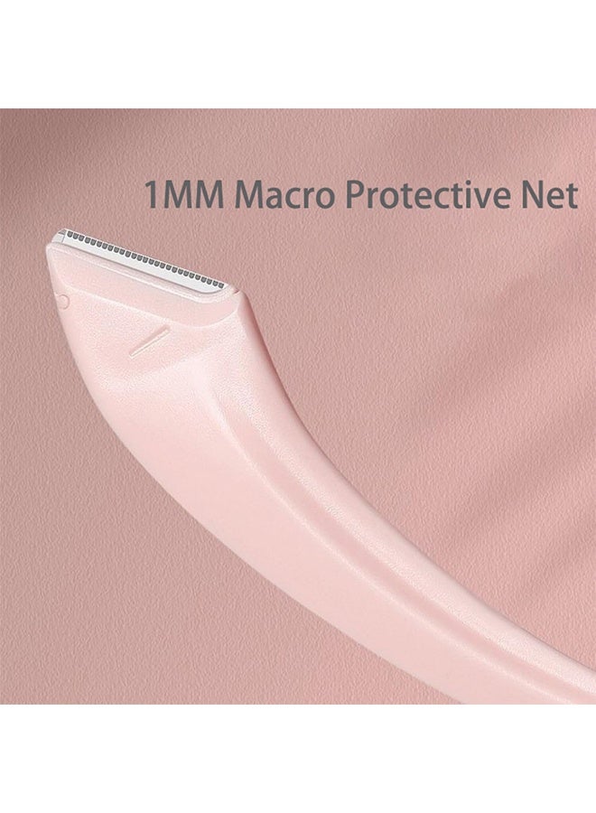 4 Pack Pink Beginner's Safety Eyebrow Razor Stainless Steel Crescent Blade Micro Guard Portable Manual Eyebrow Trimmer for Home Travel Daily Makeup Use - Image 5