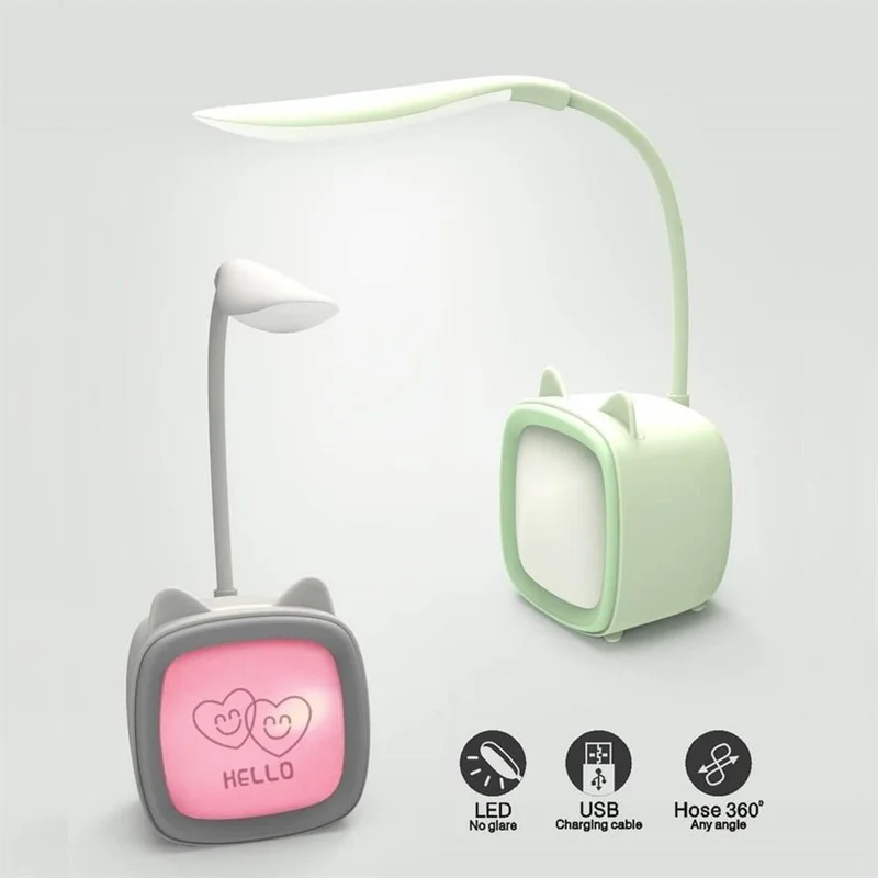 Masho Trend Rechargeable Hello Written TV Table Lamp - Night Light - Cute Lamp - Dimmer Lamp