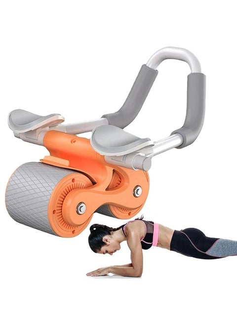 Abs Exercise Wheel Roller, Abdominal Exerciser with Elbow Support, Adjustable Spring and Non-Slip Handles for Men and Women