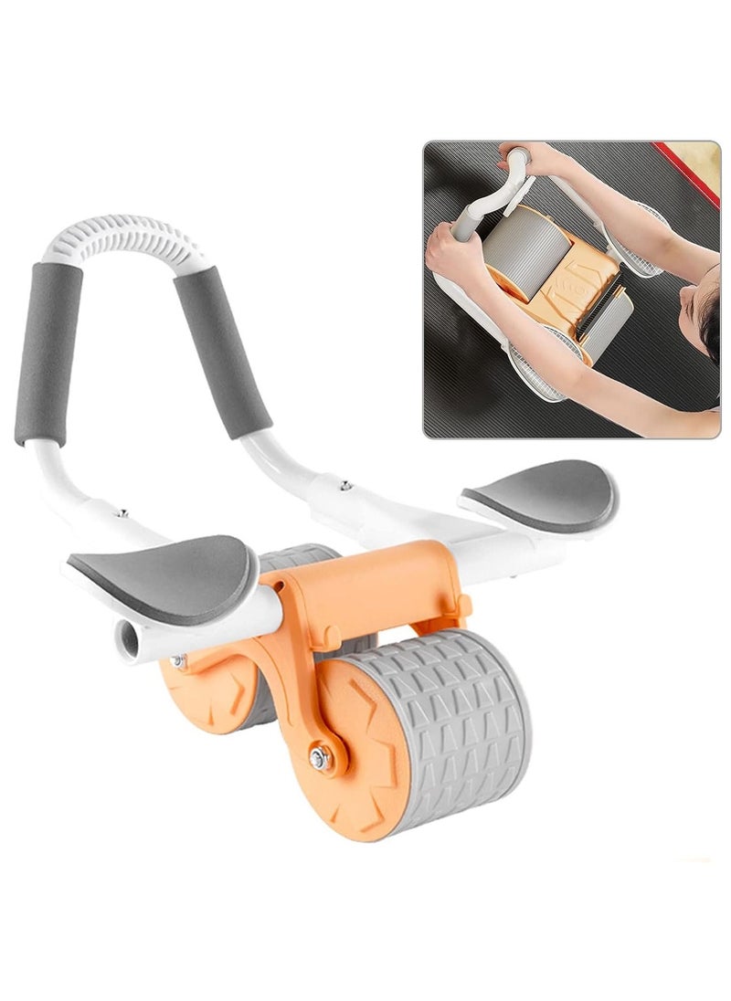 Abs Exercise Wheel Roller, Abdominal Exerciser with Elbow Support, Adjustable Spring and Non-Slip Handles for Men and Women