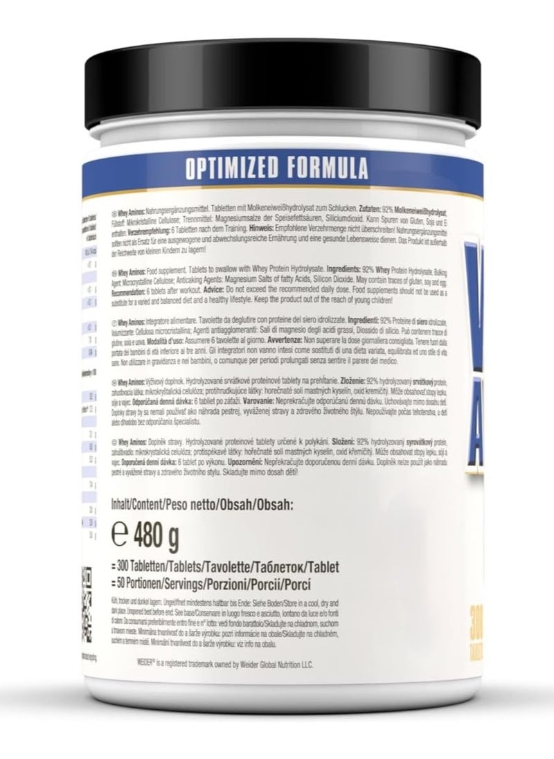 Weider Whey Aminos Hydrolyzed, 300 Tablets,