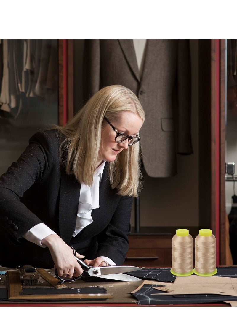 KASTWAVE خيط بوليستر 2 لفة، خيط ثقيل، 98 ياردة/بكرة 300D/3 خيط نايلون للخياطة، خيط الخياطة للتنجيد، السوق الخارجي، الستائر، الجلد، الخرز، الحرف (خاكي) - Image 4