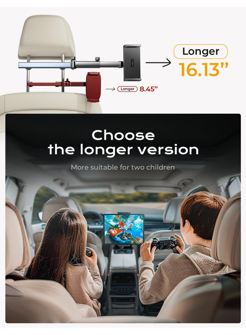 إكس ليفيل حامل تابلت للسيارة، حامل آيباد للسيارة، أساسيات الرحلات البرية للأطفال، مناسب، حامل تابلت 3 في 1، منظم للمقعد الخلفي، مسند رأس للسيارة، حامل آيباد - أسود. - Image 5