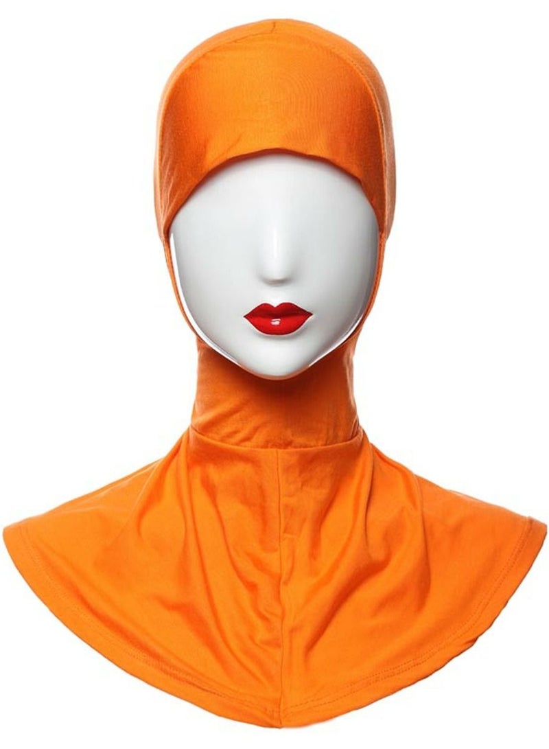 Loquat Muslim Women's Solid Color Hijab Inner Cap Orange  - Image 1