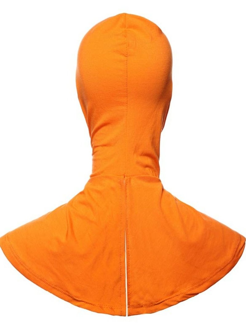 Loquat Muslim Women's Solid Color Hijab Inner Cap Orange  - Image 2