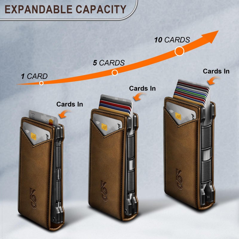 KEMISANT Men Wallet- Slim Wallet Money Clip For Gift Men in Front Pocket 12Cards-Metal Case with Magnetic Flip - Image 3