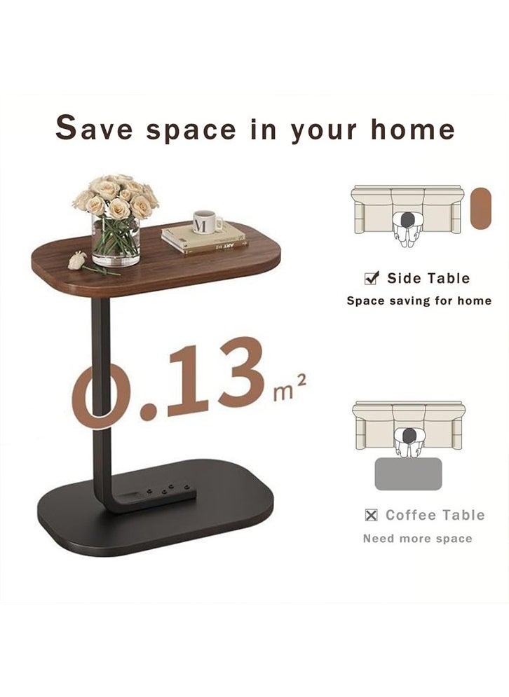 DAGGNOL C Shaped End Table Narrow Side Table, Small Modern Sofa Side Table, Slim Coffee Snack Couch Table Nightstand for Living Room, Bedroom, Office, Dorm (White)  - Image 4